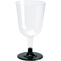 Image of Plastic glass wine 24 cl sep. foot 12 pack