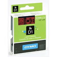 Image of DYMO Marker tape D1 12mm red/black