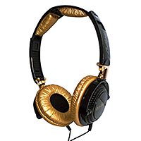 Image of OnEarz LOLLIPOP Foldable Headphone Black/Gold