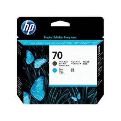 HP Skrivhuvud matt svart och cyan Nr 70