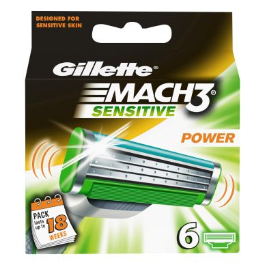 Image of Gillette Gillette Mach3 Sensitive Power 6 cartridges
