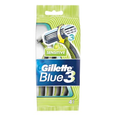 Image of Original Gillette Blue III Sensitive Disposable razor 4 pack