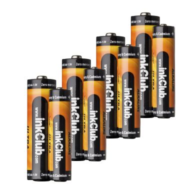 Image of inkClub Alkaline batteries, 4xAA and 4xAAA, 1.5V