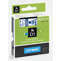 Image of DYMO Marker tape D1 12mm white/blue