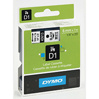 Image of DYMO Marker tape D1 6mm white/black