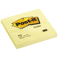 Image of POST-IT Yellow 654 76x76mm yellow, 12