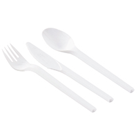 Image of Cutlery plastic white fork 100 pack