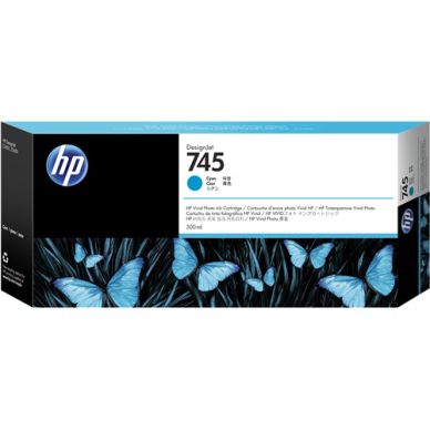 HP Bläckpatron cyan (745), 300 ml
