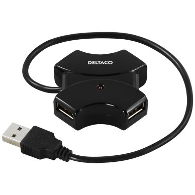Image of DELTACO DELTACO, USB 2.0 hub, 4xType A, 0.4m, black