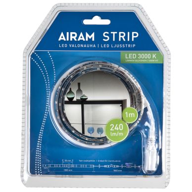 AIRAM LED Strip 1m vit IP44, 4,8 Watt
