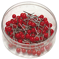 Image of Map pins round Red 100 pack