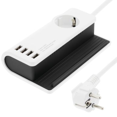 DELTACO DELTACO Jordad USB-laddningsstation, 4 USB-portar, 4,8A