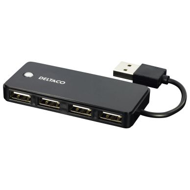 DELTACO DELTACO USB 2.0 hubb, 4xTyp A hona, svart
