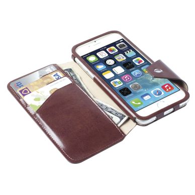 Image of Krusell Krusell Kalmar FlipWallet iPhone 6 Brown