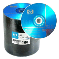 Image of HP CDR 52X 700MB 80min, 100 discs