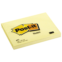 Post-it Post-it block 657, 76x105 mm, gula, 12 st