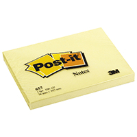 Image of POST-IT Yellow 657 76x105 mm yellow