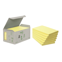 Image of POST-IT 100% recycled 127x76, yellow 6 pack