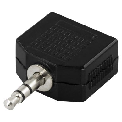 DELTACO DELTACO Y-adapter för ljud, 1 x 3,5 mm ha till 2 x 3,5 mm ho