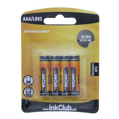 inkClub Batteri 1,5V, AAA LR03 (4-pack)