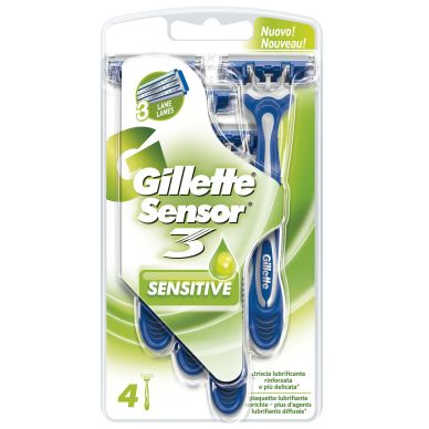 Image of Original Gillette Sensor 3 Sensitive Disposable Razor 4 pack