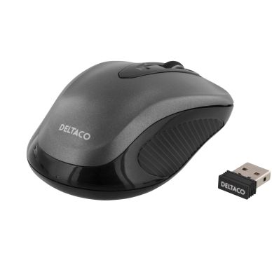DELTACO Deltaco trådlös optisk mus, 2 knappar med scroll, USB