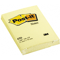 Image of POST-IT Yellow 656 51x76mm yellow