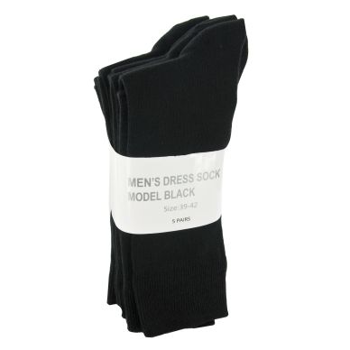 Image of inkClub Ribbed socks for men, black, 39-42, 5-pack