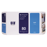 Image of HP Ink Cartridge cyan No 80 175 ml