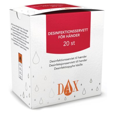 DAX Dax Desinfektionsservetter för händer, 20 st