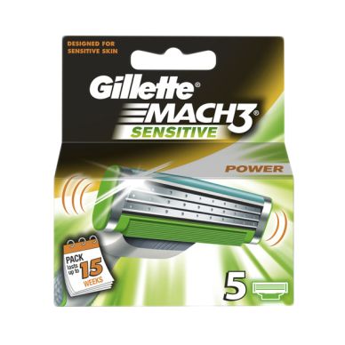 Image of Gillette Gillette Mach3 Sensitive Power 5 cartridges