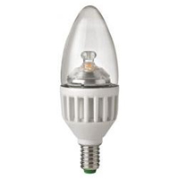 Image of MEGAMAN LED Candle, Clear, white base dimming, 5 Watt