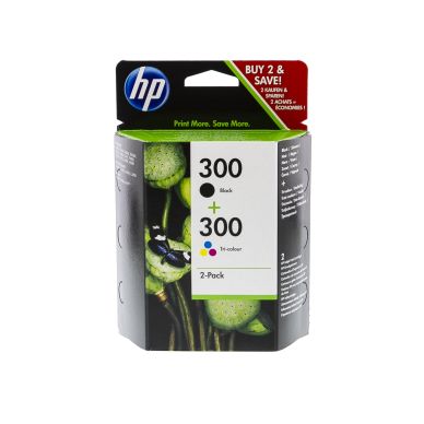 Image of HP HP 300 2-pack Black/Tri-color Original Ink Cartridges