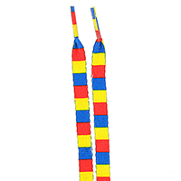 Image of inkClub Shoelaces, blue-red-yellow, 130 cm.