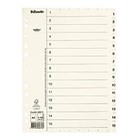 Image of Card index Servo A4 1-15 plain
