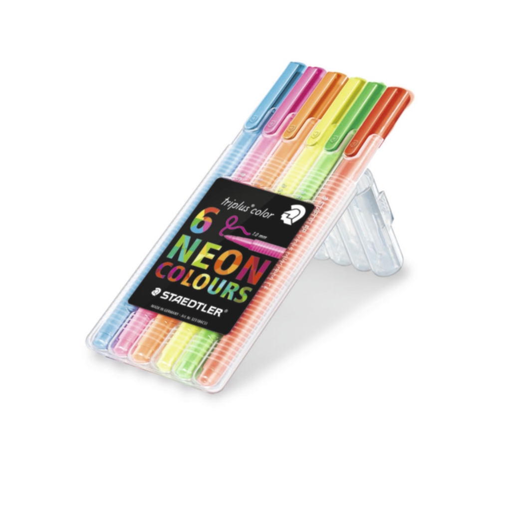 Bild av Fiberspetspenna TRIPLUS sorterade NEON färger 1,0mm, 6st