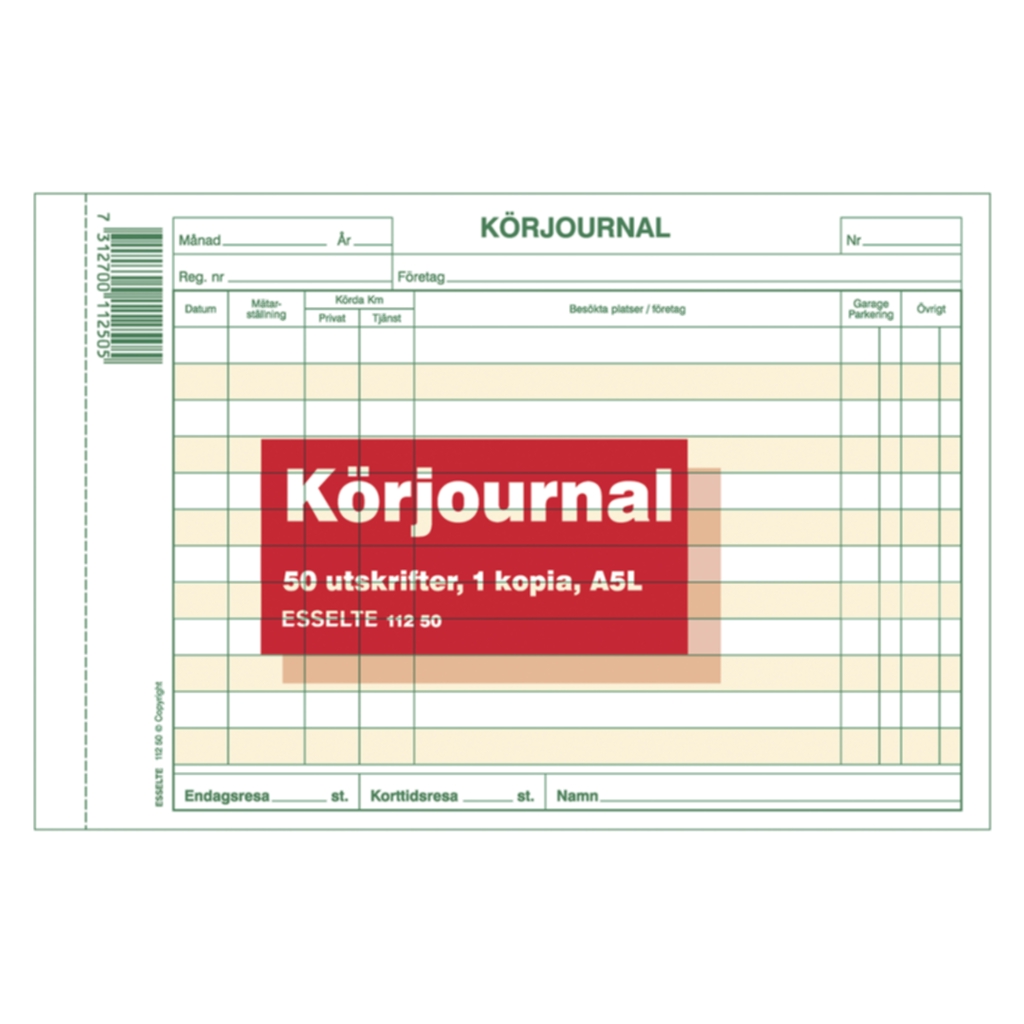 Bild av Blankett körjournal A5L 2x50 blad