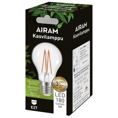 farve præsentation Luftpost Airam LED Plantepære 5W E27 Filament | inkClub