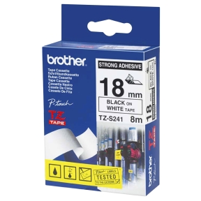 Tape Brother TZES241 18 mm, svart på vit