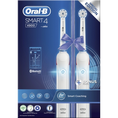 Oral-B Oral-B Elektrische Tandenborstel Smart 4 4900 White Duo 4210201271611 Replace: N/A