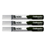 Chalk Markers Nobo White 3 pack Chalk Markers Nobo White 3 pack