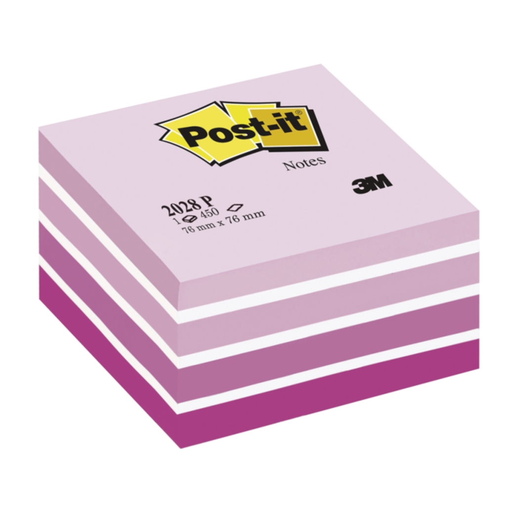 Bild av Post-it Kub 76x76 mm rosa/vit