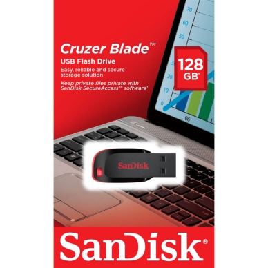 SANDISK alt SanDisk USB-minne 2.0 Blade 128 GB