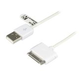 USB/30-pin, synk- og lade iPhone, iPad, iPod 0,5 m, hvit USB/30-pin, synk- og lade iPhone, iPad, iPod 0,5 m, hvit