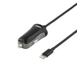 DELTACO Billaddare med lightning-kontakt, 1m, 2,4A, MFI DELTACO Billaddare med lightning-kontakt, 1m, 2,4A, MFI