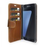 Plånboksfodral i läder, Galaxy S7 Edge, Brun Plånboksfodral i läder, Galaxy S7 Edge, Brun