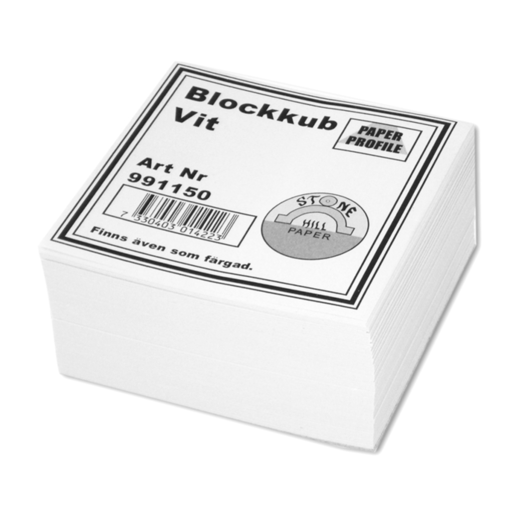 Bild av Blockkub 100x100x35 mm vit
