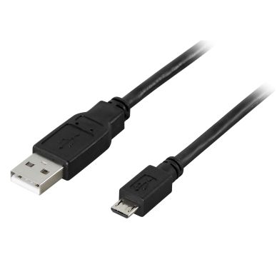 DELTACO alt DELTACO USB 2.0 Type A til Micro-B USB, 5-pin, 1m, svart