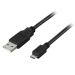 DELTACO USB 2.0 typ A till Micro-B USB, 5-pin, 1m, svart