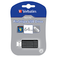 VERBATIM alt USB-minne, PinStripe, 64 GB
